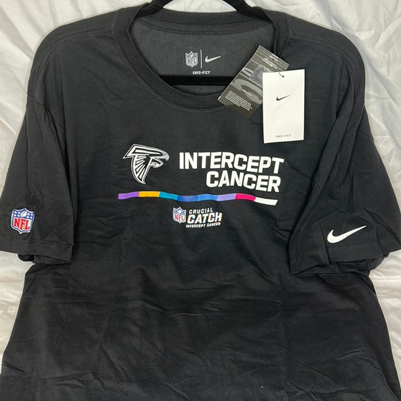 New Nike Atlanta Falcons Crucial Catch Dri-Fit T-Shirt, XXL, Black - Picture 1 of 8
